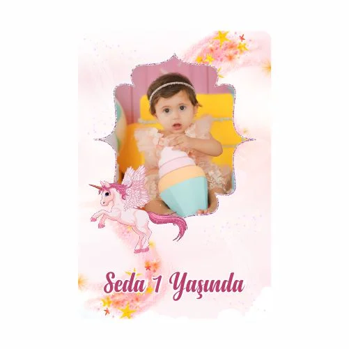 Unıcorn Temalı Doğum Günü Magneti